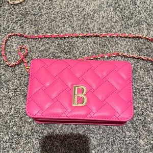 bebe Pink Quilted Crossbody Bag